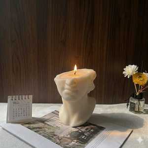 Roman Sculpture Pillar <b>Candle</b> Scented Wax <b>Candle</b> Abstract Face Statue <b>Candle</b> Decorative Art <b>Candle</b> Luxury Home Decor <b>Candle</b> - Product Image 3