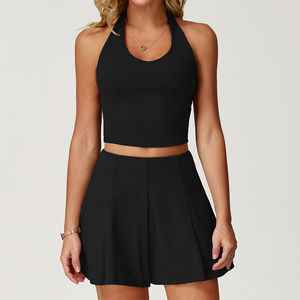 Vestido de Tenis de 2 Piezas para Mujer, Talla Grande, 100% Poliéster, con Minifalda y Bolsillos, Absorbe la Humedad y Protege Contra los Rayos UV - Product Image 4