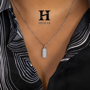 จี้เพชรทรงรีทองคำ 14K หรูหรา ประดับเพชรแบบ Pave ได้รับการรับรองจาก IGI เพชรเพาะเลี้ยงในห้องปฏิบัติการ จี้ทรงเม็ดยาแบบ Micro Pave พร้อมจี้ห้อยแบบปรับแต่งได้ - Product Image 4