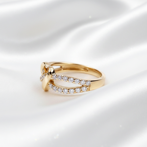 Luxury Infinite Symbol Heart-shape Hollow <b>Crossed</b> Wedding Ring Moissanite Customized 925 Sterling Silver Women's Engagement Ring - Product Image 4