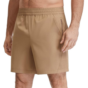 Shorts décontractés en coton pour hommes, taille élastique, couleur unie, shorts de détente d'été, logo personnalisé, fournisseur OEM en gros - Product Image 5