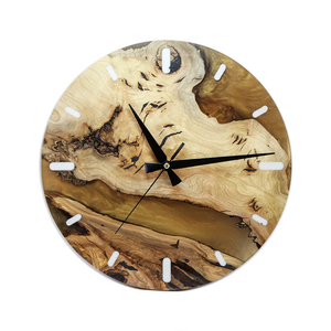 <b>Wood</b> And Resin <b>Wall</b> <b>Clock</b> Round Crafts Latest Creative Simple Decorative <b>Wood</b> Resin <b>Wall</b> <b>Clock</b> For Wholesale Price - Product Image 3