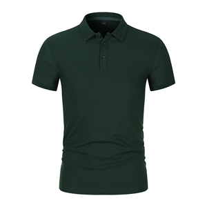 Polo en coton gris uni pour homme, coupe ajustée, manches courtes, haut décontracté en tricot - Product Image 3