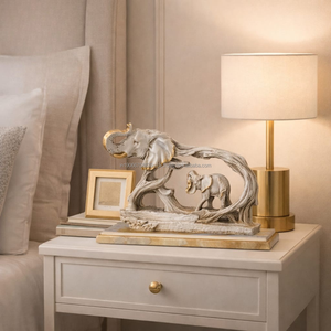 AG Elements - Escultura Decorativa de Mesa de la Familia Elefante en Poliresina, Adorno de Lujo para Decoración de Interiores del Hogar - Product Image 6