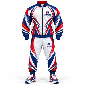 Veste et pantalon de survêtement coupe-vent réfléchissants imperméables en nylon et polyester avec logo personnalisé pour homme, avec fermeture éclair et capuche - Product Image 1