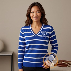 เสื้อคาร์ดิแกนผู้หญิง Zeta Phi Beta แบบลำลอง คอวี ปักลายตัดสี ติดกระดุม  อะคริลิค สำหรับฤดูหนาว ราคาถูก ขายดีที่สุด รับสั่งทำได้ - Product Image 4