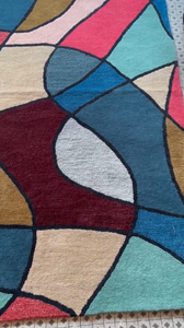 Alfombra Personalizable de Lana/Seda Moderna, Anudada a Mano, Antideslizante, Apta para Mascotas, Abstracta, para Ejercicio, Oración, Sala de Estar, Bar, Varios Tamaños - Product Image 2