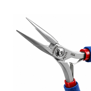 Pince à bec long TRONEX Premium P511S à mâchoires lisses et pointes dentelées, outil professionnel pour la réparation de bijoux et le bobinage de fils, fournisseur OEM - Product Image 4