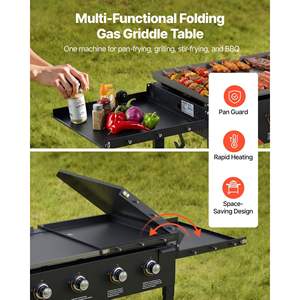 4-Burner <b>Gas</b> Flat Top Grill 36-Inch Foldable Propane <b>Griddle</b> Pulse Ignition 60000 BTU Outdoor Pan-Frying Grilling Camping - Product Image 2