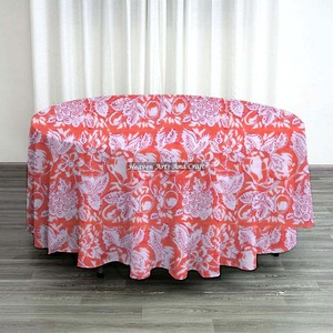 Cotton Hand Block Printed Round 60 Inch Table <b>Linen</b> <b>Tablecloth</b> Dining Table Cotton Custom Table Cover Round 60 Inch <b>Tablecloth</b> - Product Image 5