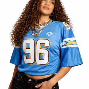 Maillot de football américain bleu de qualité supérieure en polyester, style rétro vintage, respirant, à manches courtes, uniforme d'équipe, vente en gros - Product Image 1