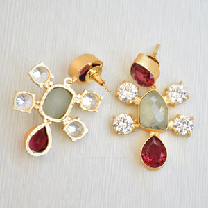 Pendientes de Latón al por Mayor con Piedras Semipreciosas Naturales, Acabado en Oro de 18K, Estilo Moderno, Listos para Venta B2B - Product Image 6