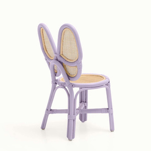 Chaise enfant en rotin papillon violet, chaise en osier pour chambre d'enfant, siège pour tout-petit, meubles en rotin faits à la main, décoration - Product Image 4