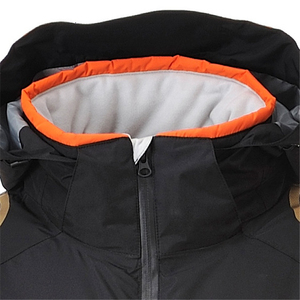 Chaqueta de Esquí Impermeable y Cortavientos Unisex Negra y Naranja con Capucha, Cierre de Cremallera, Material de Poliéster, Aislamiento de Lana - Product Image 4