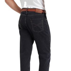 Jeans Slim pour hommes personnalisés, mode décontractée, Style Hip Hop, braguette légère à fermeture éclair frontale plate, tissu en toile personnalisée, vente en gros - Product Image 4