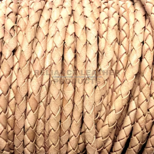 5mm Antique Natural Round Braided <b>Leather</b> Cord Roll for <b>Bracelet</b> Making Jewelry Findings Natural Color - Product Image 4