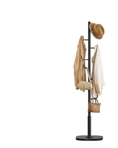 Perchero en forma de cactus, perchero independiente con 8 ganchos resistentes con extremos curvos, alto para sombreros de tela, bolsas con negro - Product Image 1