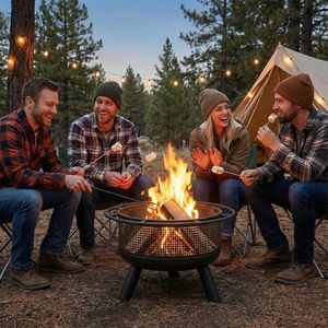 Braciere a Legna da 24 Pollici con Griglia per Legna e Rete Protettiva per Uso Esterno - Product Image 3