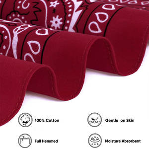 Pañuelo de Cuello Cuadrado con Logotipo Personalizado, de Algodón y Poliéster, con Estampado Paisley en Blanco y Negro, Estilo Europeo-Americano - Product Image 4