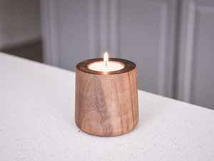 Portavelas Pequeño Personalizado para Velas de Té, Portavelas Pequeño de Madera, Recipientes de Madera para Velas - Product Image 3