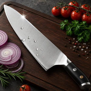 Couteau de chef en acier inoxydable avec manche en bois d'ébène, couteau de cuisine professionnel, 56-58 HRC, vente en gros - Product Image 3