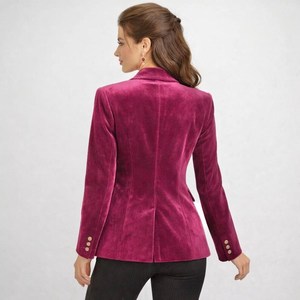Blazer en velours victorien pour femme, veste de mode vintage à double boutonnage, manteau cintré, vêtement d'extérieur formel - Product Image 1