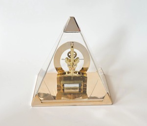 Newest Geometric Desk <b>Clock</b> Brass Mechanical Movement Roman Numerals <b>Art</b> <b>Deco</b> Design Silent Non Ticking - Product Image 4