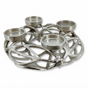 Ensemble de 4 bougeoirs en métal faits à la main, décor de table circulaire moderne pour table à manger, décoration de la maison, hôtel, restaurant - Product Image 1