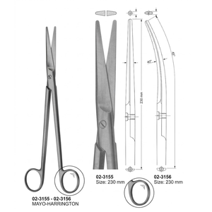 Tijeras Mayo Harrington de 230 mm, Acero Inoxidable, Instrumentos Quirúrgicos Generales Curvos, Herramientas de Corte de Tejido Profundo de Grado Médico - Product Image 3