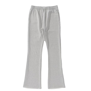Wholesale High Quality Women Flared Jogger 100% Cotton Breathable Soft Baggy Wide Straight Leg <b>Pants</b> Sweatpants - Product Image 2