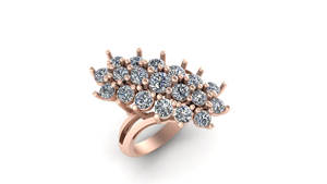 Fabricant indien de haute qualité 10K or massif coupe VVS Moissanite diamant fiançailles Fine nuptiale cluster bague Unique pour les femmes - Product Image 3