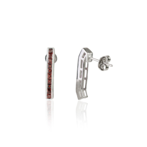 Beautiful Handcrafted Solid 925 <b>Sterling</b> <b>Silver</b> Princess Cut Garnet January Birthstone Fine <b>Stud</b> Earrings For Women's - Product Image 5