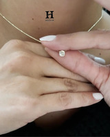 Collar con Colgante de Diamante Solitario en Oro de 14K con Certificado IGI |   Colgante Flotante con Diamante Cultivado en Laboratorio, Corte Brillante Redondo, para Mujer |   W