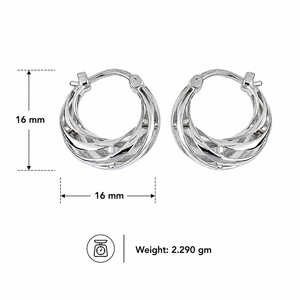 BOHEMIAN 925 STERLING SILVER PLATED HOOP <b>EARRINGS</b> FOR WOMEN ELEGANT ANNIVERSARY JEWELRY GIFTS LIGHTWEIGHT CLASSIC DAILY WEAR - Product Image 5