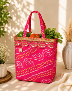 Cloth Handbag Pink Fabric Tote Bag for Women Daily Shopping Travel Carry <b>Gift</b> and Casual Market Use Purpose Shopping Tote - Product Image 4