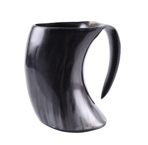 Vikings Valhalla Game of Thrones Stark House Drinking Horn Mug Wolf Carved Tankard for Beer Wine Mead Ale Stein with Handle - Product Image 6