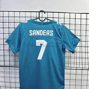 Maillot de football américain pour homme, grande taille, uni, 100 % polyester, manches courtes, logo brodé sur le devant, design cousu - Product Image 6