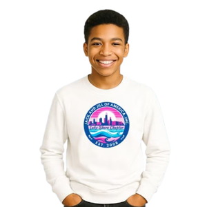 Sweat-shirt blanc à col rond pour garçons, pull décontracté à manches longues, streetwear quotidien, vêtements confortables pour un style de vie actif - Product Image 1