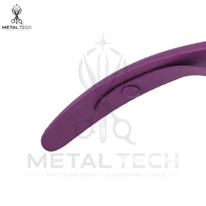 Pince à presser pour extensions capillaires adhésives violettes mates, mâchoires en silicone souple, cadre ergonomique à double ressort, pince de salon pour bandes adhésives - Product Image 6
