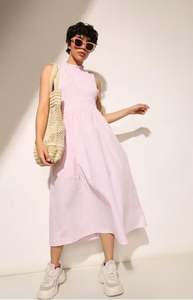 Robe longue ample sans manches pour femme, collection été 2026, idéale pour soirées et fêtes, style vintage sexy à col montant et imprimé floral - Product Image 5