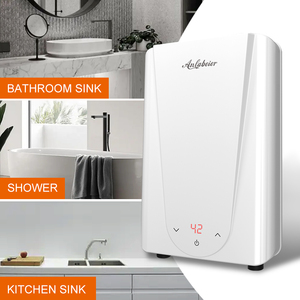 เครื่องทำน้ำอุ่นไฟฟ้า5500W สำหรับห้องน้ำในบ้านแผงควบคุมหน้าจอแสดงผล LED แบบต่อเนื่อง - Product Image 5