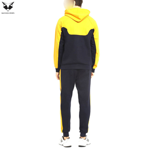 Yellow & Black Color Best Quality Material Training Wear Simple Tracksuits, Full-Length Regular Fit Tracksuit with Full Sleeves - Product Image 2