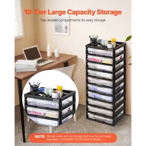 Organizzatore da Scrivania Multifunzionale a 10 Livelli in Plastica, Grande Capacità, con Cassetto e Cornice Nera, Realizzato in PP - Product Image 2