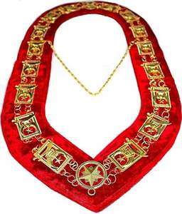 Custom Embroidered Masonic <b>Collar</b> Jewel with Durable <b>Metal</b> and Chain Hook Fastening - Product Image 2