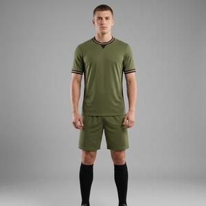 Conjunto de Uniforme de Fútbol Verde Oliva Premium con Detalles Negros y Dorados, Uniformes de Fútbol Sublimados - Entrenamiento - Ropa de Equipo - Product Image 4