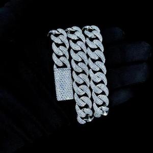 Nueva Cadena Cubana de Moissanita con Diamantes Iced Out, de Oro Blanco y Dos Tonos, Estilo Hip Hop para Hombre, Collares de Moda India - Product Image 1