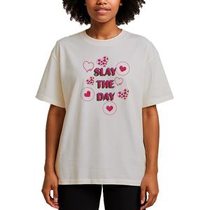 Camiseta estampada de algodón 100% para mujer Camiseta cómoda de manga corta para mujer hecha en Bangladesh Camiseta de verano para mujer - Product Image 3