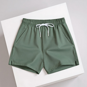 Short de plage pour homme en polyester recyclé, coupe ample, séchage rapide, taille élastique, avec logo sur le devant, idéal pour les sports d'été en extérieur - Product Image 5