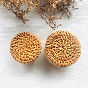 Pomo de ratán para puerta de cocina o dormitorio, pomo de alta calidad con asa trenzada estilo bohemio. - Product Image 2