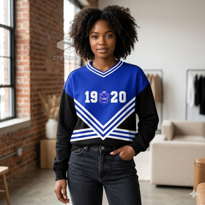 Zeta phi Beta เสื้อกันหนาวปักลายสำหรับผู้หญิงเสื้อสเวตเตอร์คอกลมผ้าคอตตอนสีฟ้าและสีขาวมีฮู้ด - Product Image 5